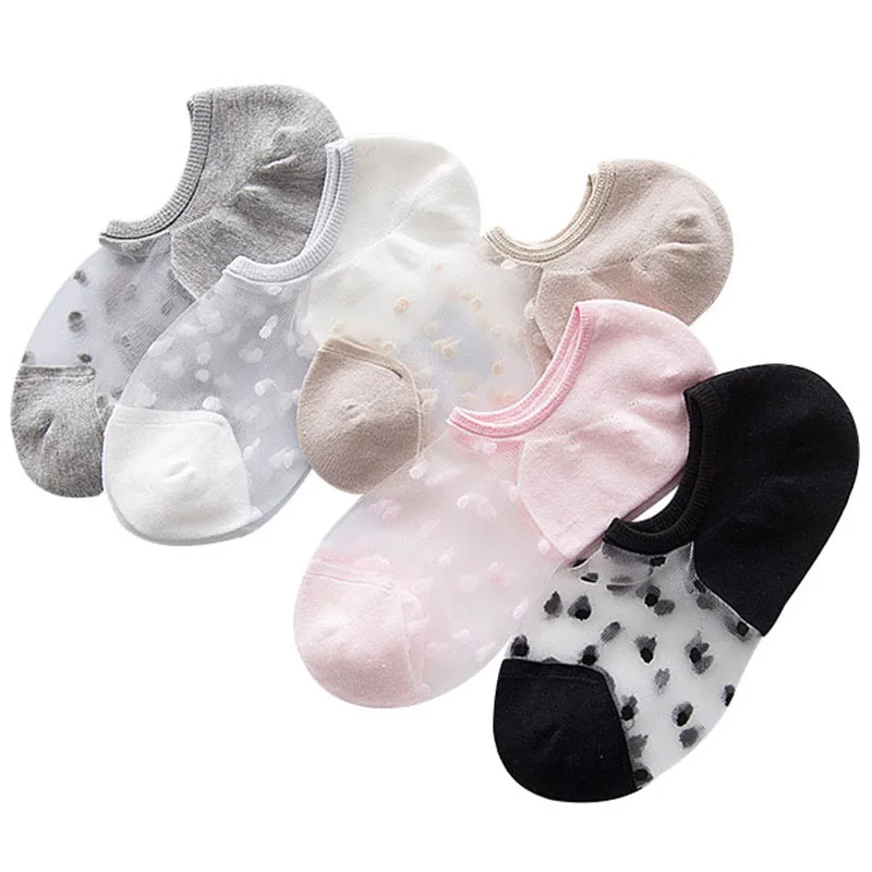 5 Pairs Women Socks Lovely Sexy Solid Candy Color Thin Crystal Silk Ladies Socks Summer Breathable Durable Fashion Female Sock