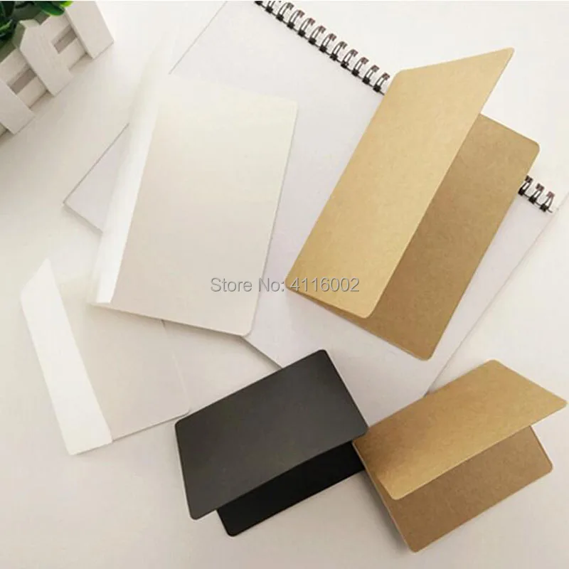 500pcs 10*15cm Kraft Paper Blank Greeting Card Gift Cards DIY Craft Wedding Party Invitation White Brown Black