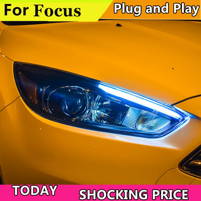 

Car Styling for Ford Focus 2015-2018 Headlights For focus ST styling Headlight DRL Lens Double Beam Bi-Xenon HID car Accessories