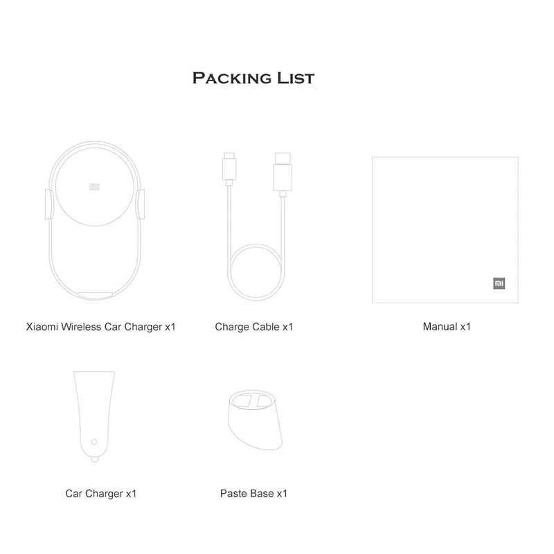 Xiaomi-شاحن سيارة لاسلكي أصلي ، شحن سريع ، زجاج ، Qi ، 20 واط كحد أقصى ، قرص تلقائي ، 2.5D ، لـ Mi