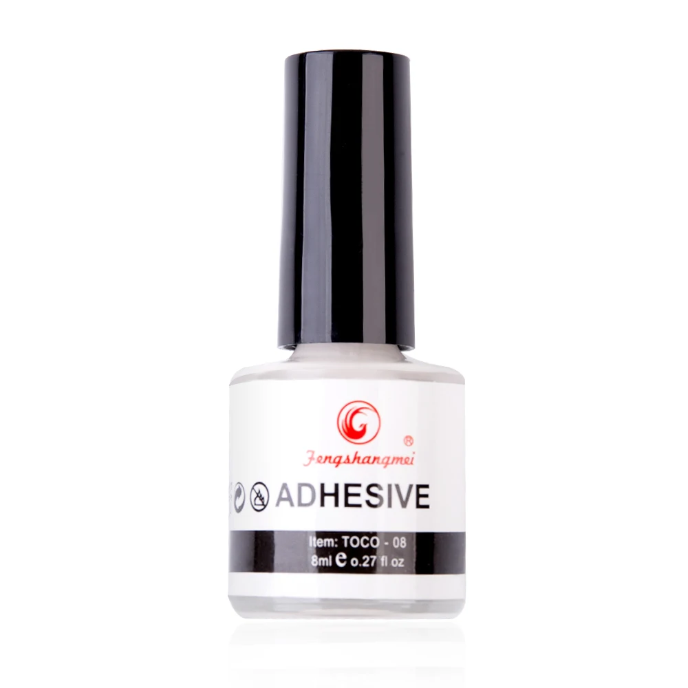 Fengshangmei 8ml Glue for Foil Nail Decal Glue Art Design Stickers Glue White Adhesive For False Nail With Brush