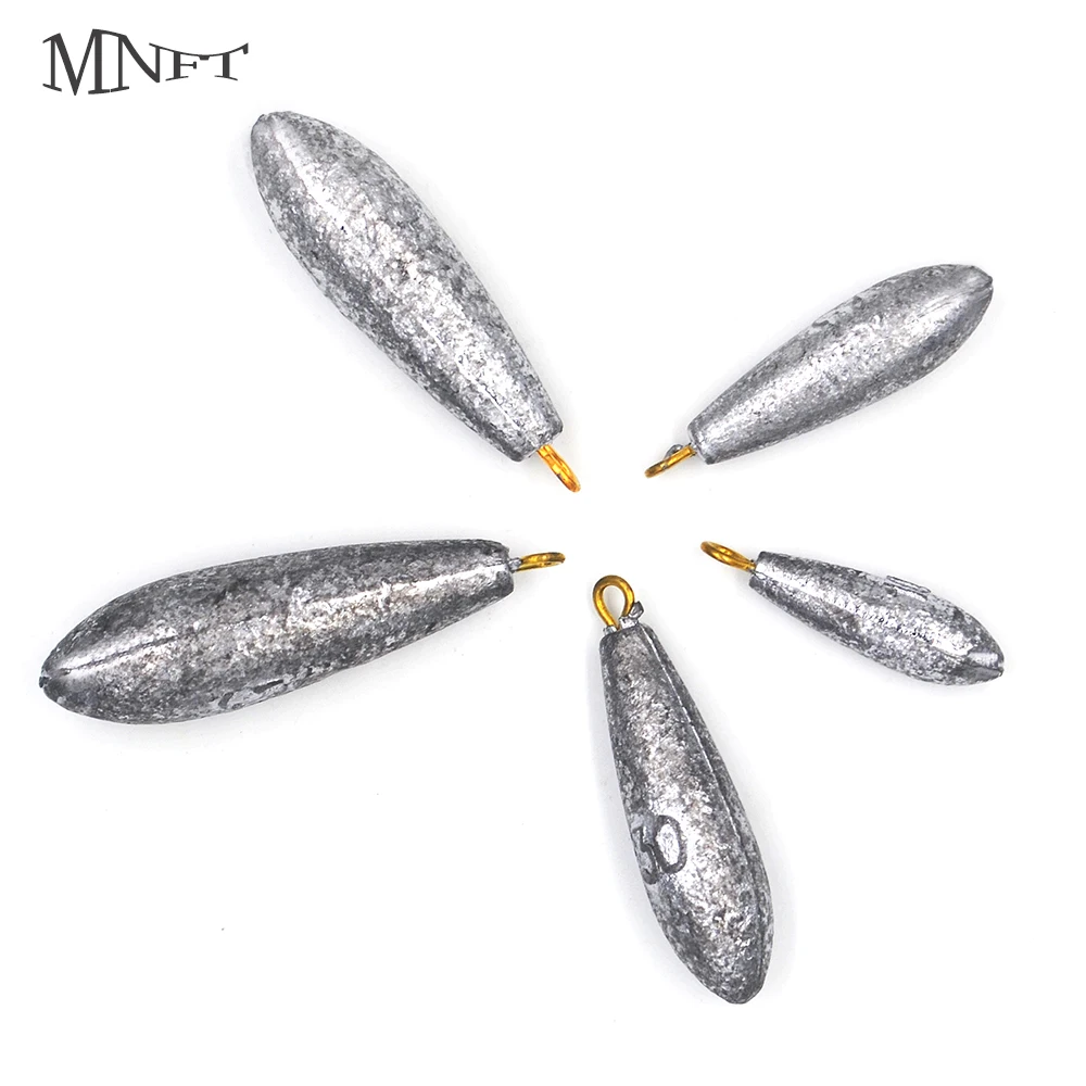 MNFT 10PCS Water Droplets Lead Sinkers Weights Size10g/20g/30g/40g/50g/60g Bass Casting Sinkers Set