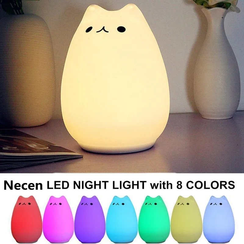 7 Colors LED Night Light For Children Baby Kids Soft Cartoon Baby