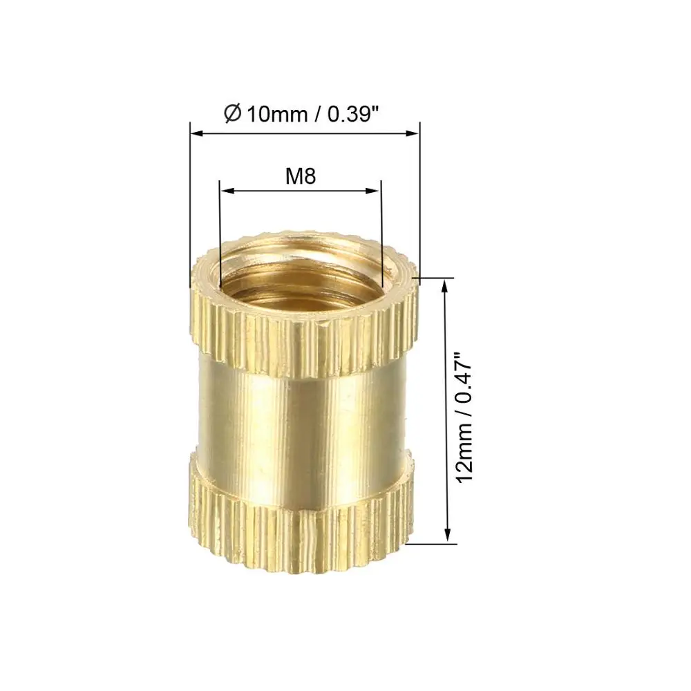 10PCS Knurled Threaded Insert Nuts 1/4\