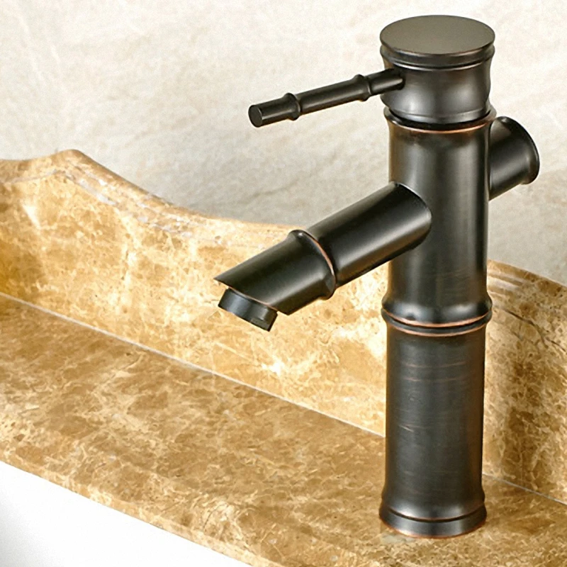 

Contemporary Bathroom Faucet, Low/High Arc Faucet, One Handle Lever, Asian Oriental Style, Oil Rubbed Bronze / Black, 2241K