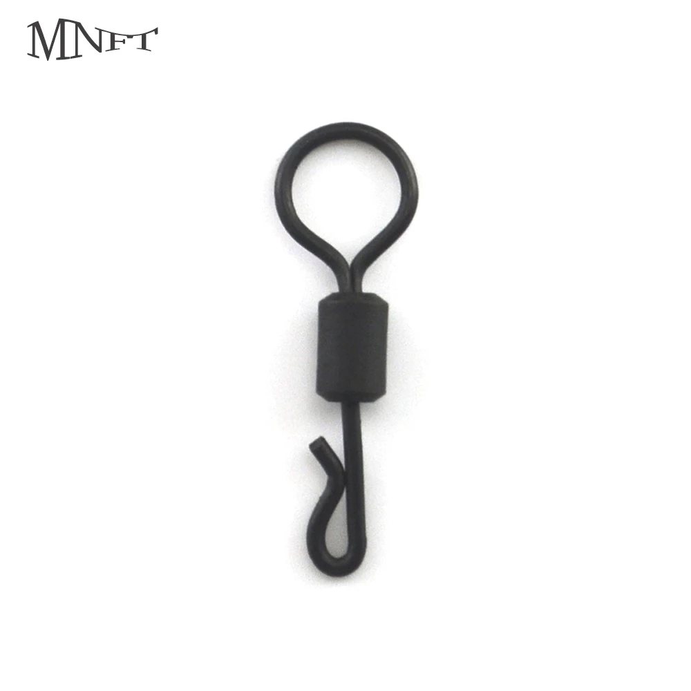 MNFT 30Pcs Big Eye Swivels Chod Matt Black Finish Carp Tackle Quick Links Standard For Carp Hair Rigs