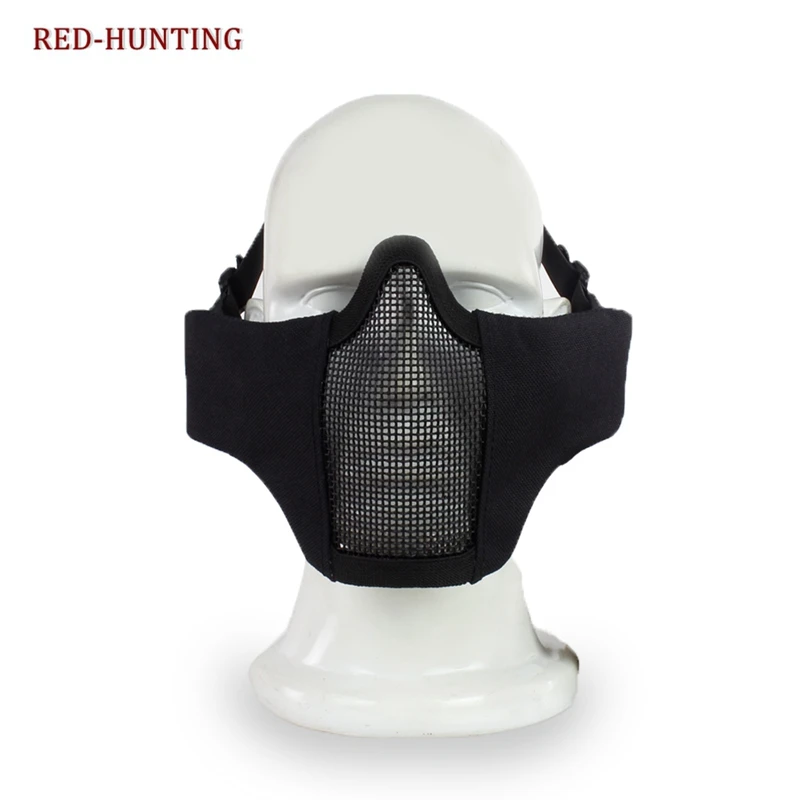 Mascarilla táctica de Airsoft para caza, máscara de malla de alambre Mental para senderismo, montar en campo al aire libre, CS, Paintball