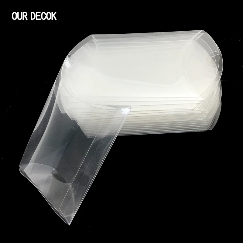 10Pcs/lot 9cmx6.5cmx2.5cm Pillow Shape Sweet Candy Box Packaging Gift Box for Wedding Party Favor Decor Clear PVC Wholesales