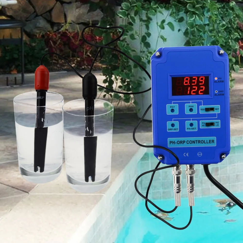 2 in 1 Digital pH ORP Redox Controller Monitor w/ Output Power Relay Control, Electrode Probe BNC