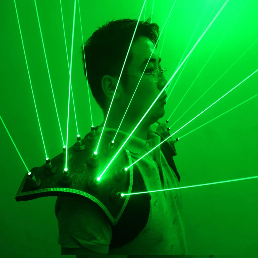 Green Laser Luminous Suits Lazer Armour Clothing LED Dance Tron Robot Costume Night Club Gloves Glasses For Laser Show