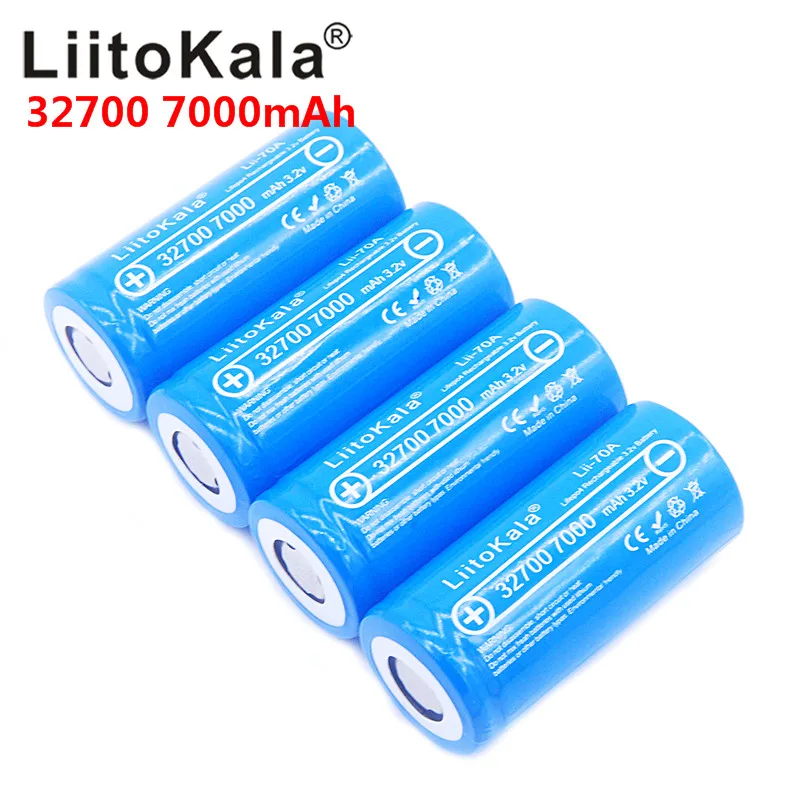 LiitoKala Lii-70A 32700 3.2v 7000mAh lifepo4 rechargeable battery cell 5C discharge battery for Backup Power flashlight