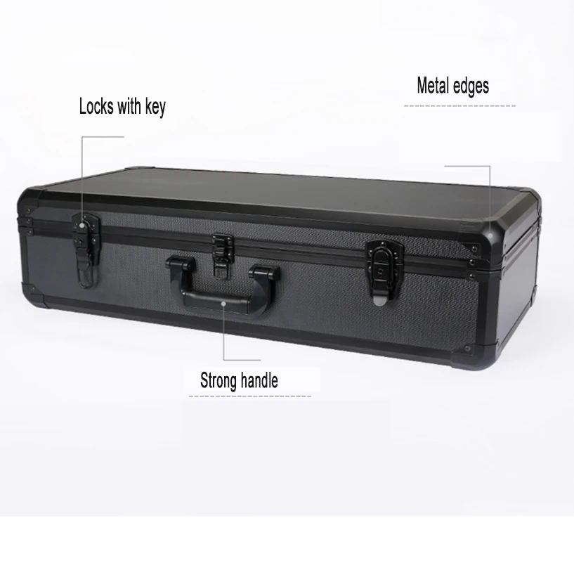 Large size Aluminium alloy password hand-held kit display case included pick pluck foam