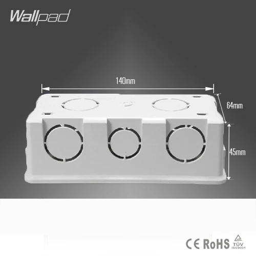 

Wallpad 140*64MM Cassette Universal White Wall Mounting Box for Wall Switch and Socket Back Box