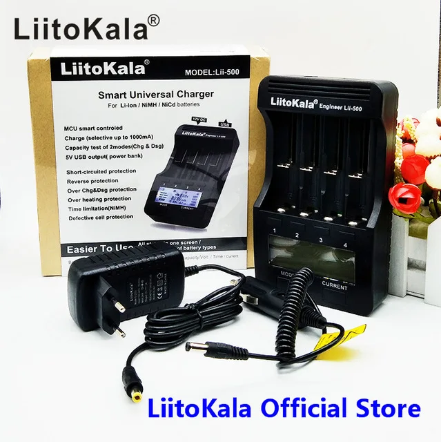 LiitoKala lii-500 lii-402 LCD 3.7V 1.2V 18650 26650 16340 14500 10440 18500 20700B 21700 Chargeur de batterie avec écran