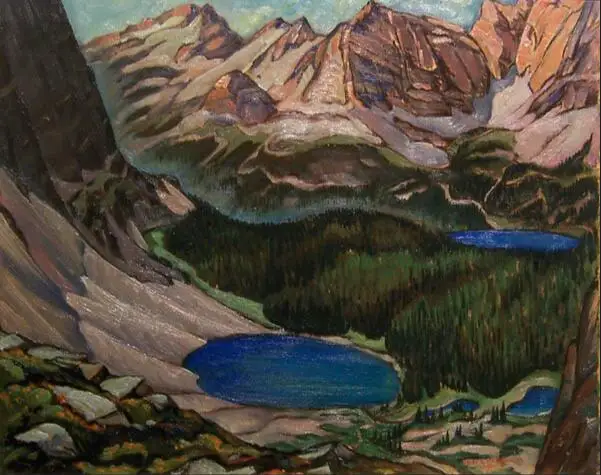 High quality Oil painting Canvas Reproductions Lake O'Hara (1941) by Jock Macdonald  hand painted