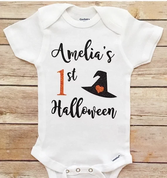 personalize any name age My First Halloween outfit kids t shirts tops birthday gifts tees baby shower toddler outfit bodysuit