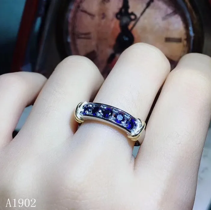 

KJJEAXCMY fine jewelry 925 sterling silver inlaid natural sapphire female luxury ring support test