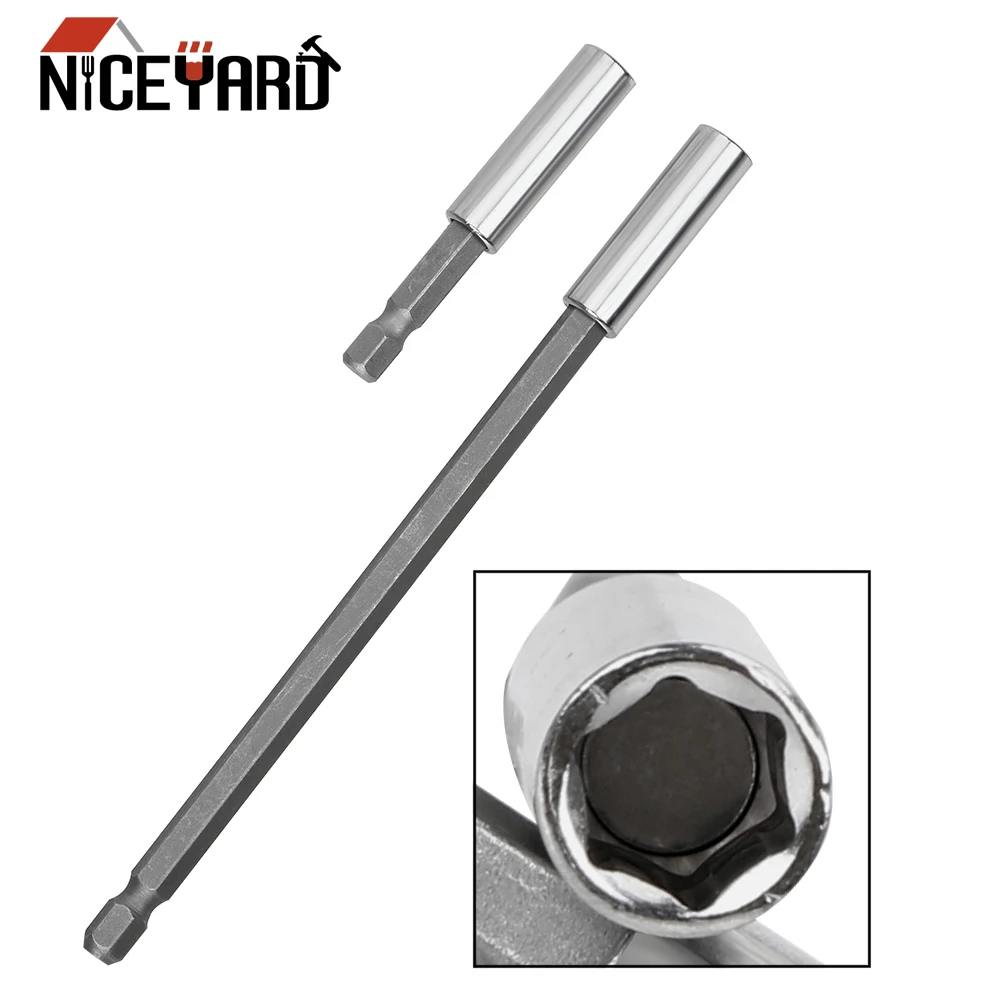 

NICEYARD Hex Magnetic Bit Holder 1/4" Screwdriver Bars Durable Extension Drill Driver Sleeve Adapter 60/150mm