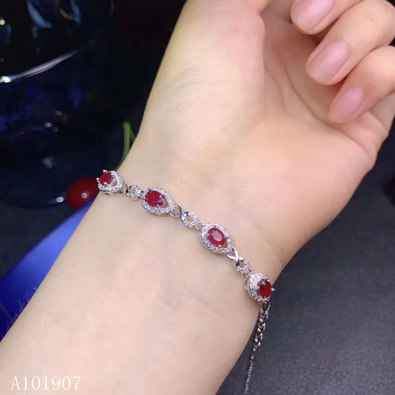 

KJJEAXCMY boutique jewelry 925 sterling silver inlaid natural ruby female bracelet Gift Birthday Party Wedding Engagement New