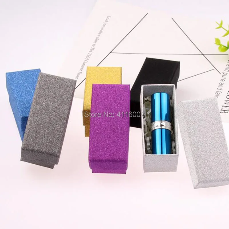 Glitter Colorful Cardboard Box Lipstick Cosmetic Perfume Bottle Packing Box Essential Oil Sample Packaging Box