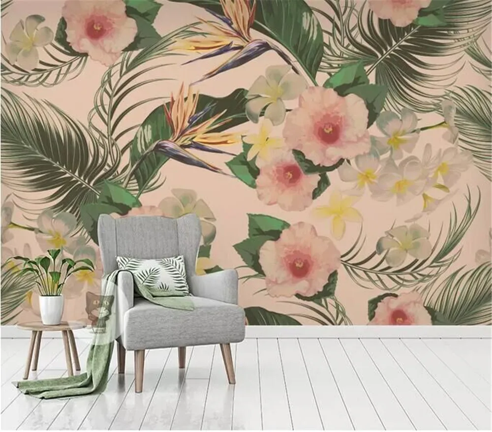 Flowers Plant Tropical Rain Forest Background Wall Factory Wholesale Wallpaper Mural Custom Photo Wall