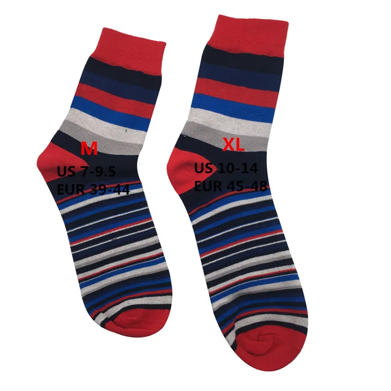 New men\'s stockings fashion color striped men\'s socks autumn and winter cotton socks wholesale