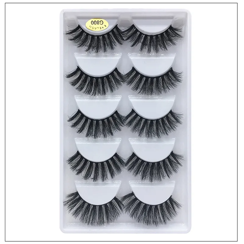 5 คู่/กล่อง 3d Mink lashes หนา 100% real mink ขนตาปลอมธรรมชาติสำหรับความงามแต่งหน้า Extension ขนตาปลอม false lashes