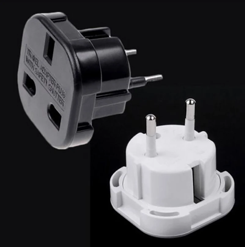 European Germany French To UK Singapore Hong Kong AC 2 Pin Power Adapter Travel Plug Converter Connector Wall Socket