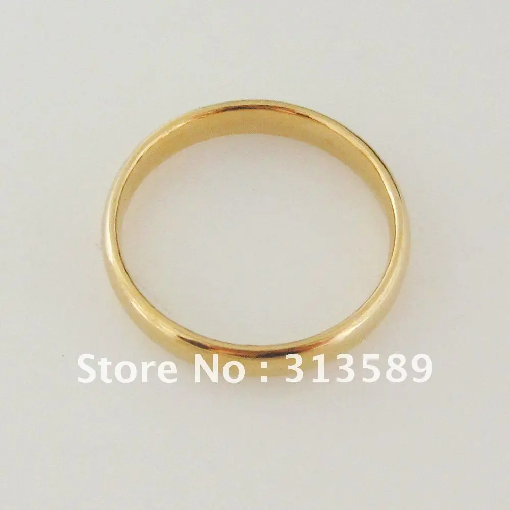 Foromance YELLOW GOLD PLATED PLAIN SURFACE 3MM WIDTH WEDDING BAND ENGAGEMENT RING SIZE CHOOSABLE/GREAT GIFT/