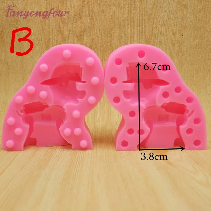 3D dog cake mold cakes decorated with soft candy, chocolate, candle silicone mold