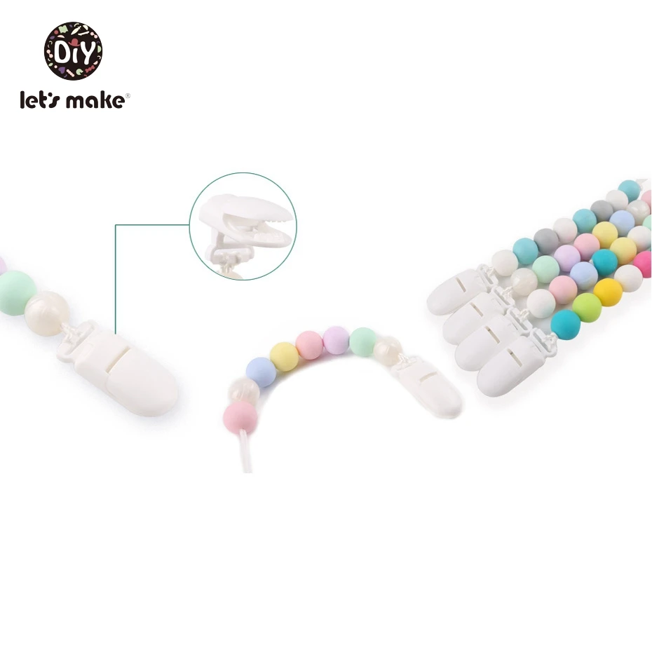 Let\'s Make-Attache-tétine en plastique pour bébé, clip de dentition, pendentif d\'allaitement, accessoire de bijoux, fait à la main, bricolage, 10