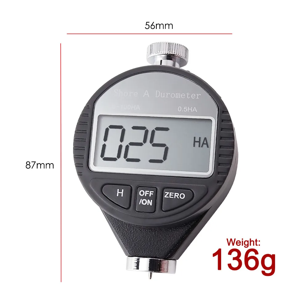 Portatile Palmare Shore A di Digital Display LCD Durezza del Tester del tester Durometro 0 ~ 100HA Quadrante Bilancia Rubber Tire Zero Impostazione