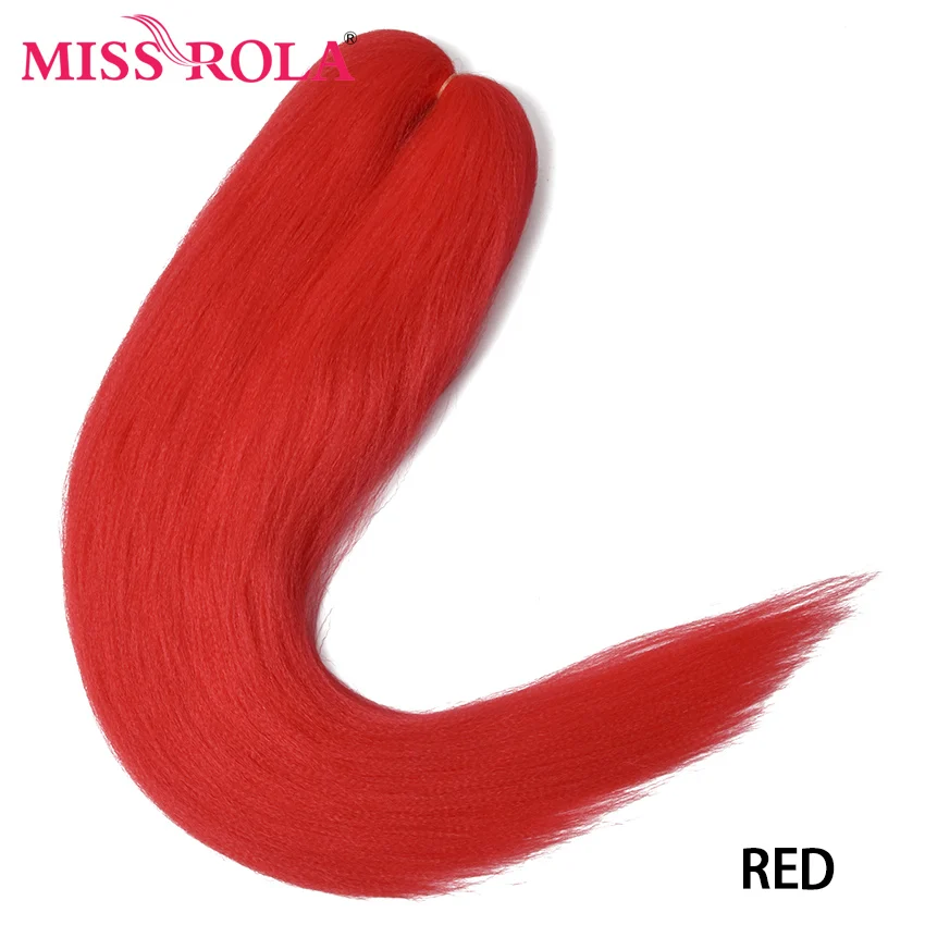 Miss Rola Synthetische 30 Inch 100g Kanekalon Haar Vlecht Yaki Recht Pre Uitgerekt Roze Groothandel Bulk Haarverlenging Jumbo Vlecht