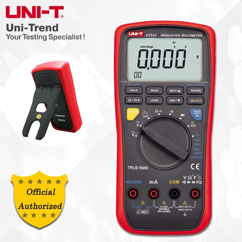 UNI-T UT533 Insulation Resistance Multimeter; True RMS Multimeter, Resistance/Capacitance/Frequency/Temperature Test