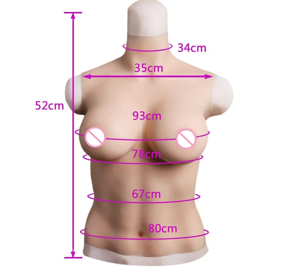 

E Cup half body Silicone Breast Form Prosthesis Transvestite Artificial Breast Form Fake Breasts Shemale Boobs Sexy drag queen