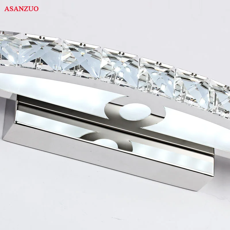 AC110V220V Bathroom LED Mirror Light Stainless Steel Crystal Wall lamps Make-up lamps Bathroom Lights 44cm/54cm