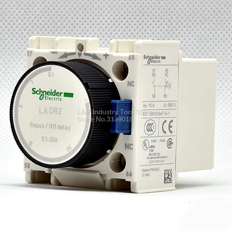 Módulo de relé Schneider 100% Original nuevo negro LADR2 1-30S retardo de tiempo libre LA-DR2 retardo de cortes de energía para Contactor