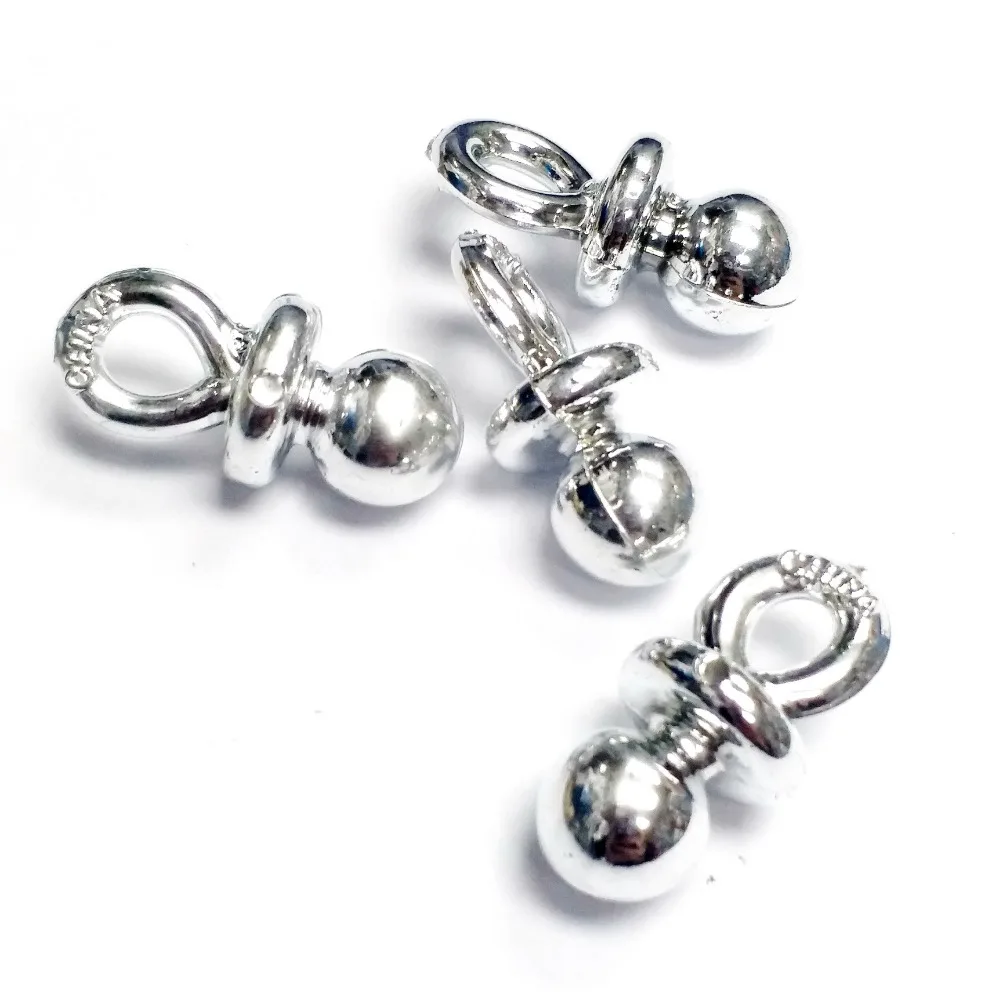 20pc silver Pacifier Bead Charms for making Fashion Girl Kids Jewelry Necklace Vintage Cup Cake Topper Decoration DIY Home Craft