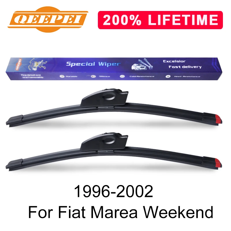 

QEEPEI Replace Wiper Blade For Fiat Marea Weekend 1996-2002 Windshield Windscreen Natural Rubber Replacement Wiper