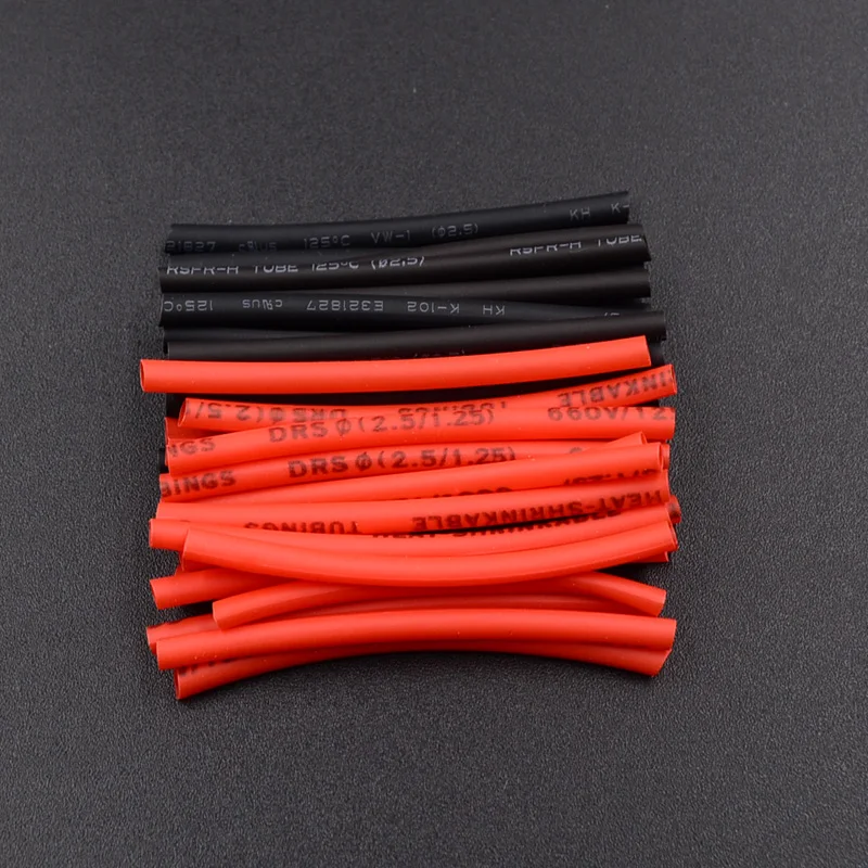 150 PCS Black And Red 2:1 Assortment Heat Shrink Tubing Tube Car Cable Sleeving Wrap Wire Kit