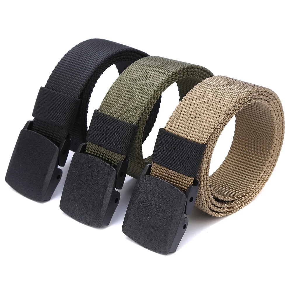 2019 new listing belt men fashion band casual sports outdoor camping training tactical canvas material metal buckle men's belt