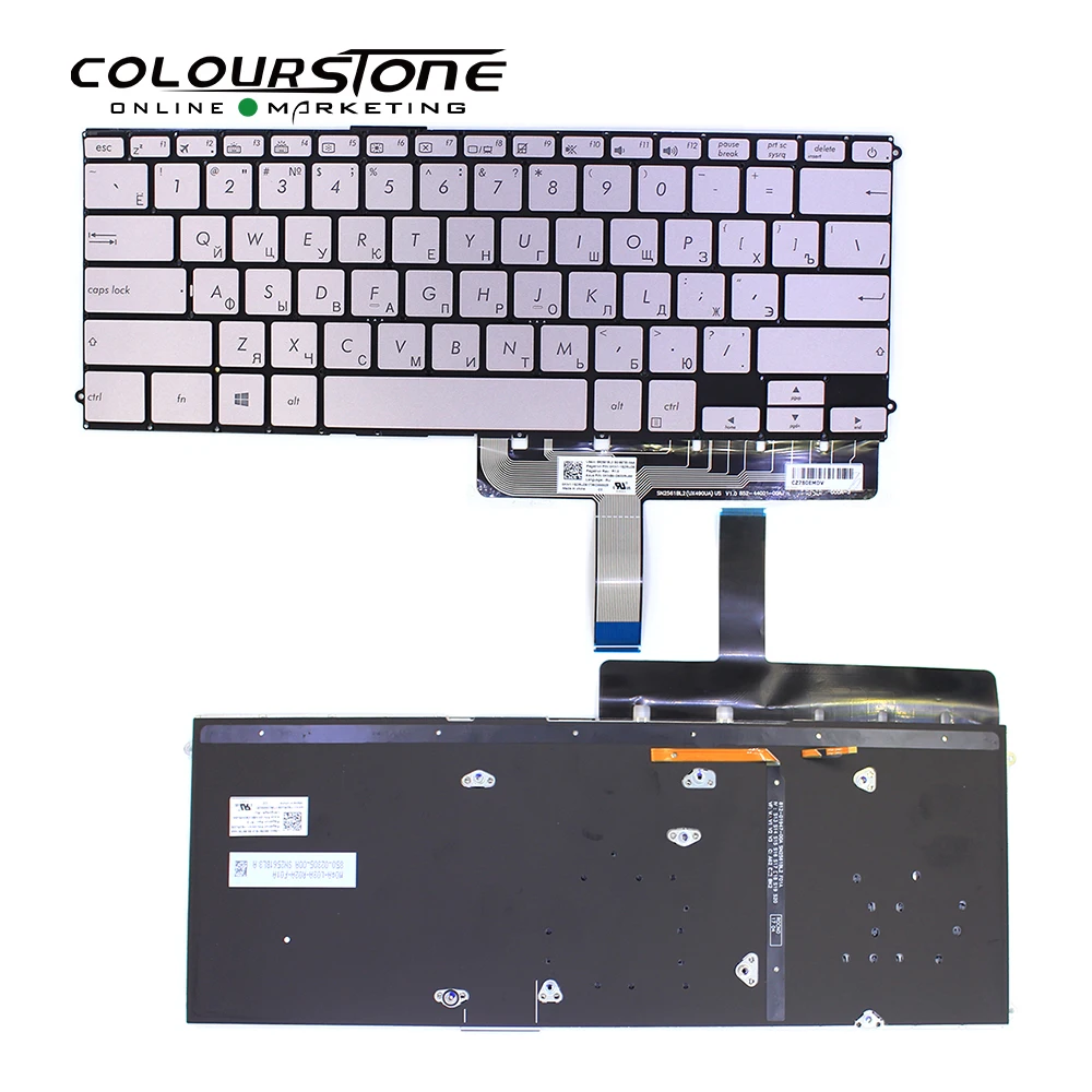 RUSSIA Backlit Laptop keyboard For ASUS ZENBOOK UX490 UX490UA UX490 RUSSIA SILVER BACKLIT Keyboard