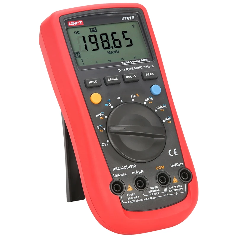 UNI-T UT61A/UT61B/UT61C/UT61D/UT61E Auto Range Digital Multimeter; Resistance/Capacitance/Frequency/Temperature Test, RS-232