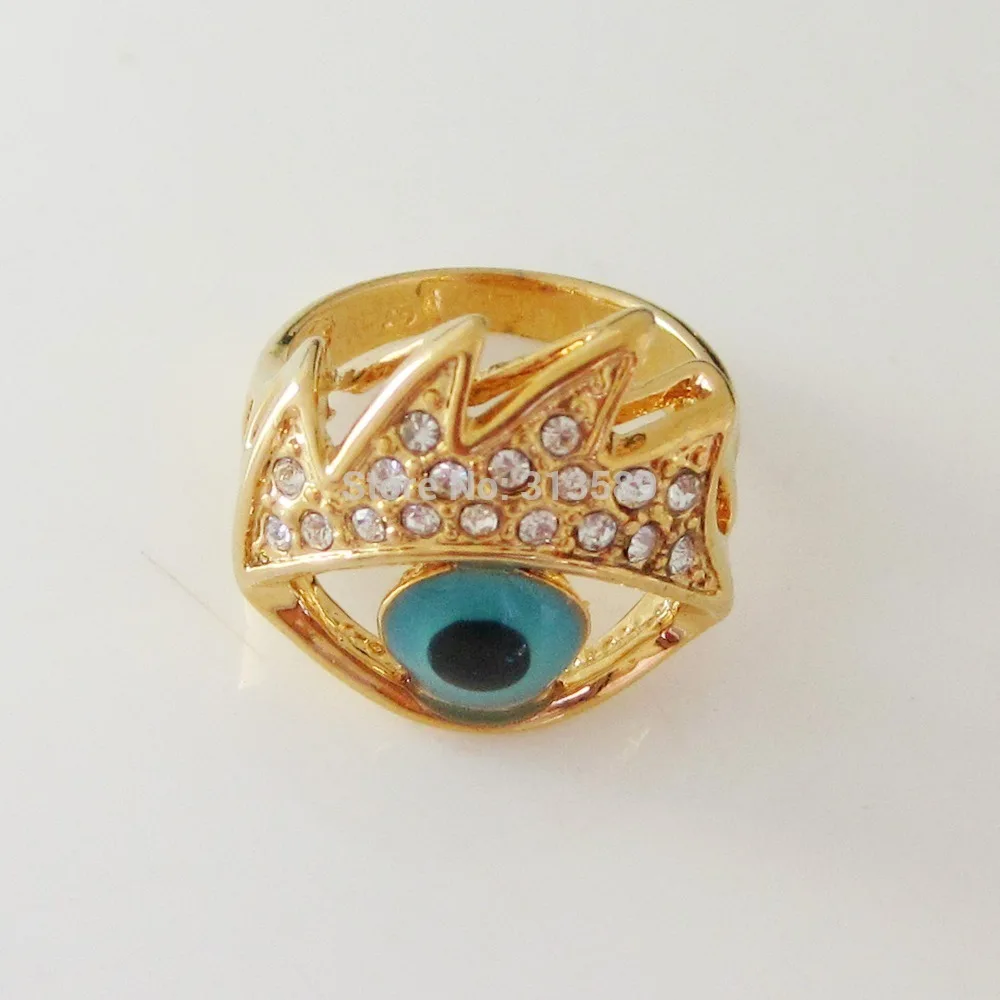 YELLOW GOLD PLATED Santa Lucia EYE/ EVIL EYE RING SIZE  7 8 9 /GREAT GIFT/