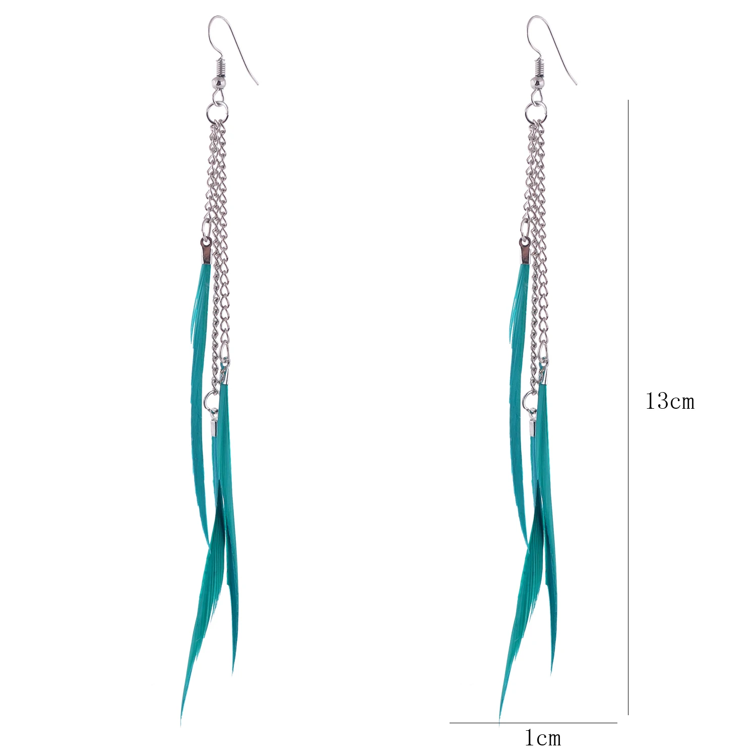 lureme Womens Girls Feather Long Tassel Hook Ear Dangle Earrings Fashion Bohemian Jewelry Bijoux Brincos (er005297)