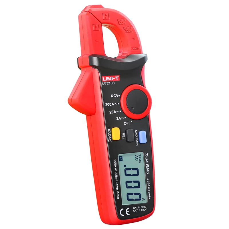 UNI-T UT210A/UT210B/UT210C AC 200A Mini Digital Clamp Meters; Resistance/Capacitance/Temperature, LCD Backlight