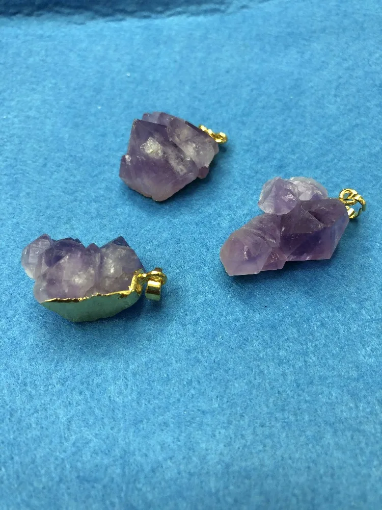 5pcs/lot 25mm Natural Quartzs Amethysts Colour Pendants Wand Worry stone Semi Precious beads  Wholesale For DIY