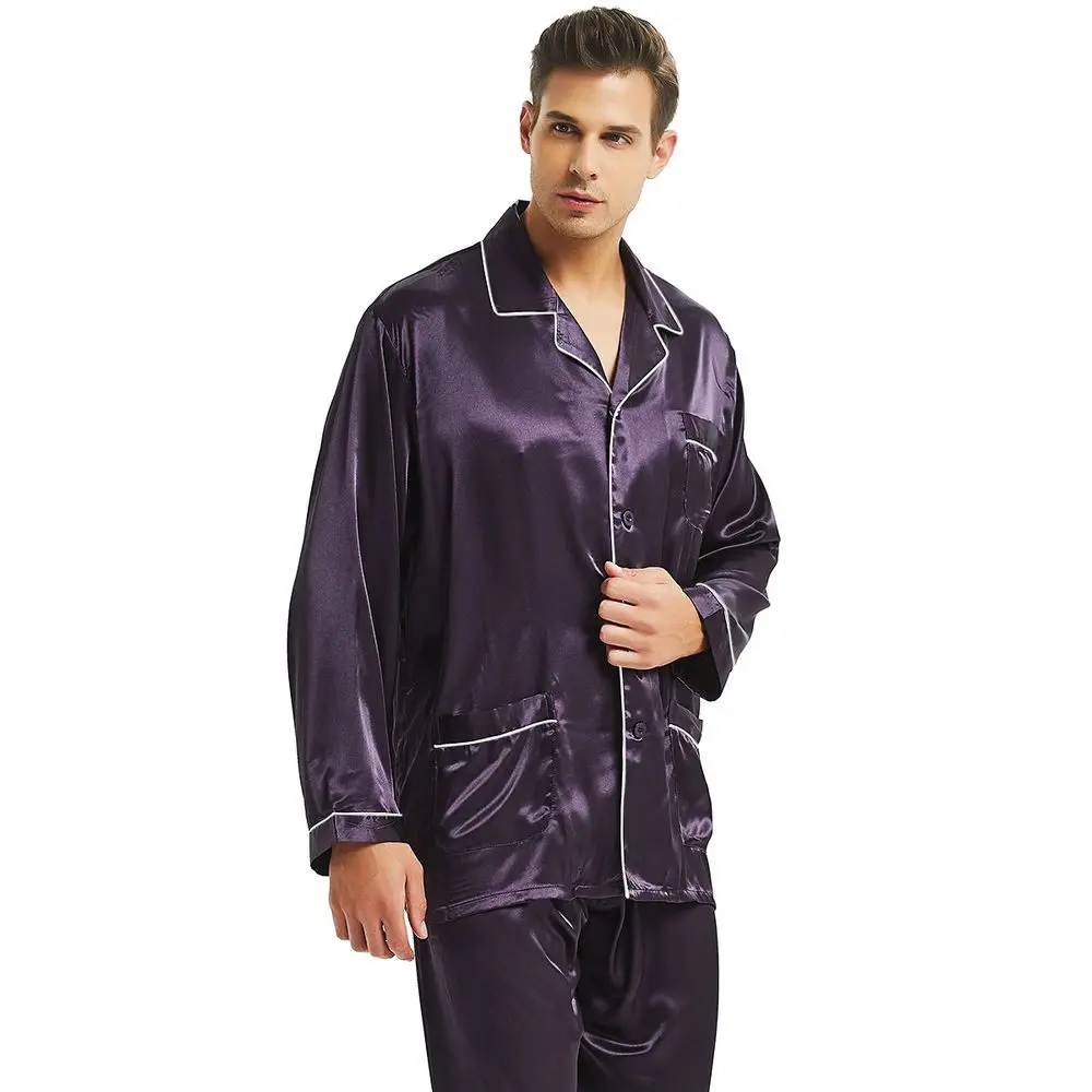 Mens Silk satin Pajamas Set  Pajama Pyjamas  Set  PJS Sleepwear Loungewear  S,M,L,XL,XXL,XXXL,4XL