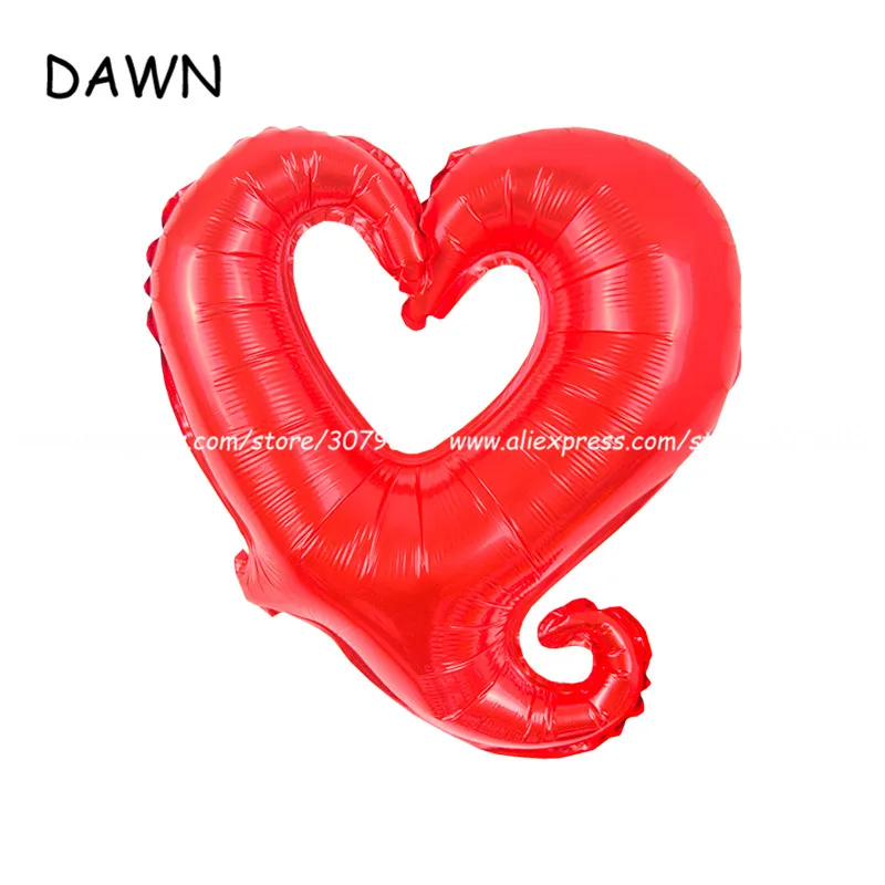 50pcs/lot 18 Inch Hook Heart Love Shape Foil Balloons For Wedding balaos Decoration Globos Gift