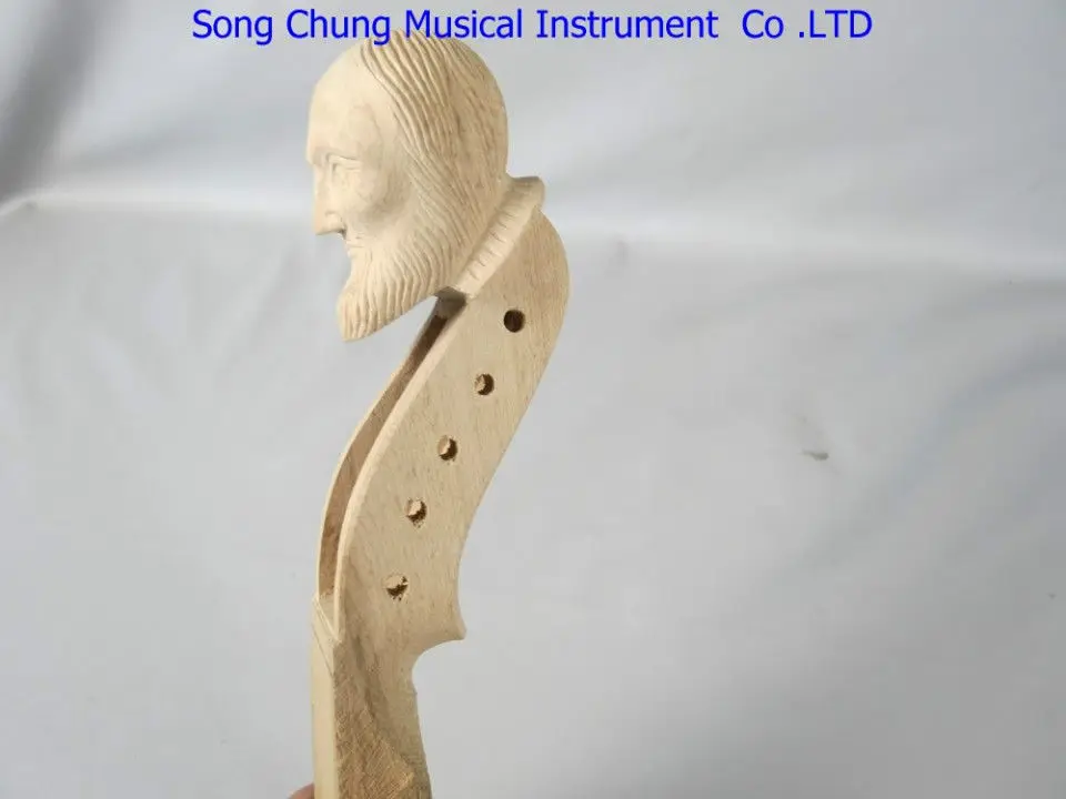 Hand carved maple old man head unfinished violin neck 4/4,perfect workmanship